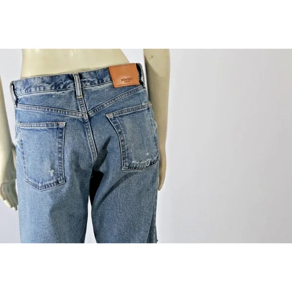 Authentic MOUSSY VINTAGE Blue Distressed High Rise Straight Leg Jeans Size 26 - Picture 15 of 16